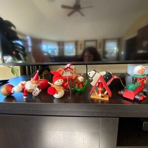 Antique hand painted ornaments